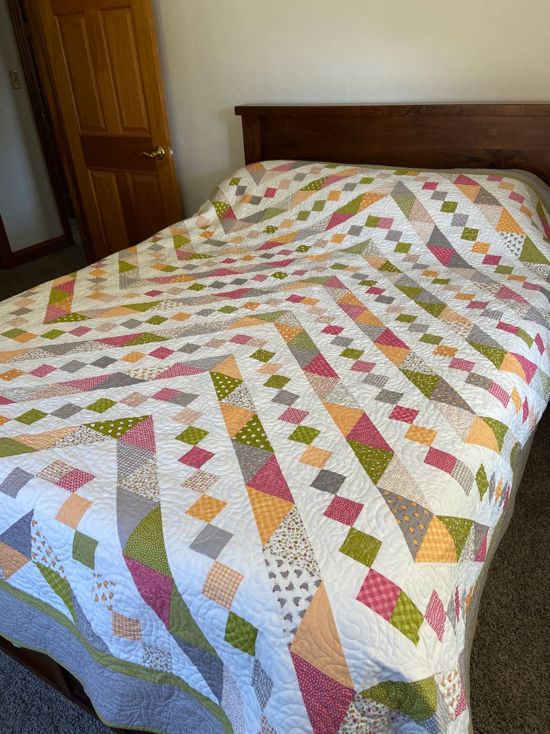 Chicken Scratch Quilt Modern Quilt Spring Quilt Sweetwater Etsy