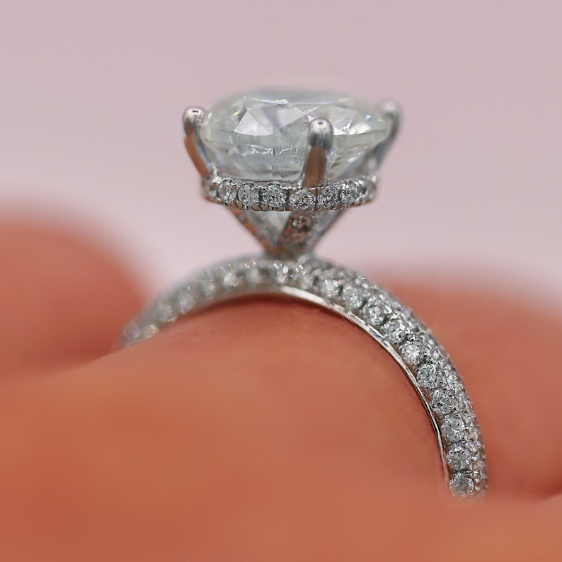 Personalized Gift Moissanite Engagement Ring Silver Ring Promise Ring Solitaire Ring 2.34 Ct Round Cut Moissanite Ring Wedding Ring