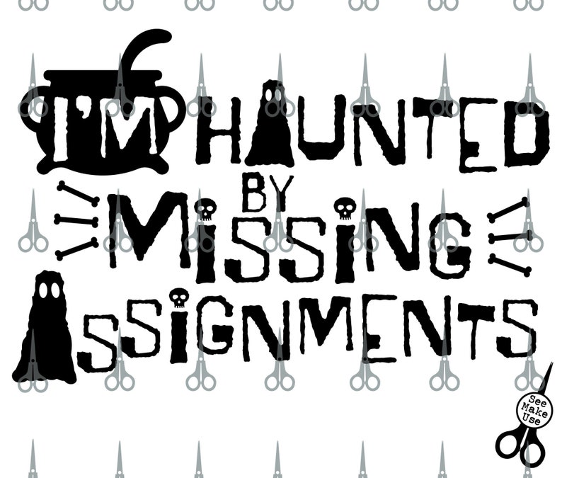 Grappige leraar Halloween Shirt SVG|PNG| DXF|pdf clip art digitale download grafisch gesneden bestand Achtervolgd door ontbrekende opdrachten afbeelding 3