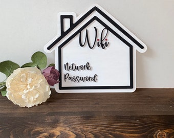 Wifi Sign SVG, Laser Cut file, Glowforge Ready File, Wifi Username and Password Sign SVG, Customizable Wifi Sign SVG Digital File