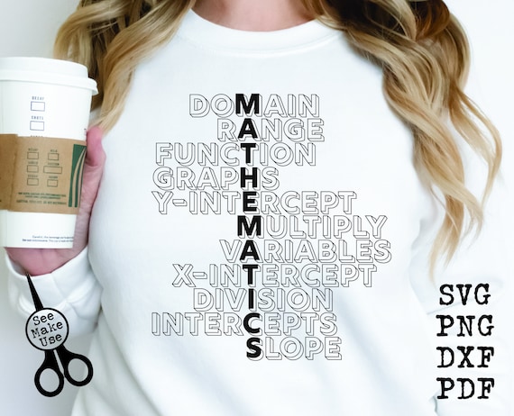 Math Teacher Shirt SVG|PNG|DXF|pdf clip art digital download graphic cut file| Math Vocabulary