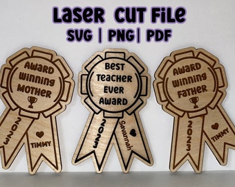 Teacher Appreciation Award SVG, Mother's Day Award, Father's Day Award, Laser Cut file, Glowforge Ready File, Digital File