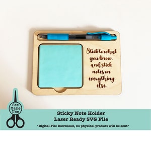 Sticky Note Holder Glowforge Laser Ready Cut File SVG, Post-It Note Holder