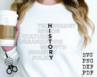 History Teacher Shirt SVG|PNG|DXF|pdf clip art digital download graphic cut file| History Vocabulary