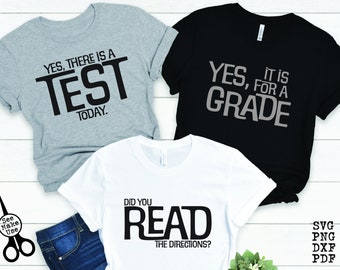 Funny Teacher Shirt Bundle 1 SVG|PNG|DXF|pdf clip art digital download graphic cut file