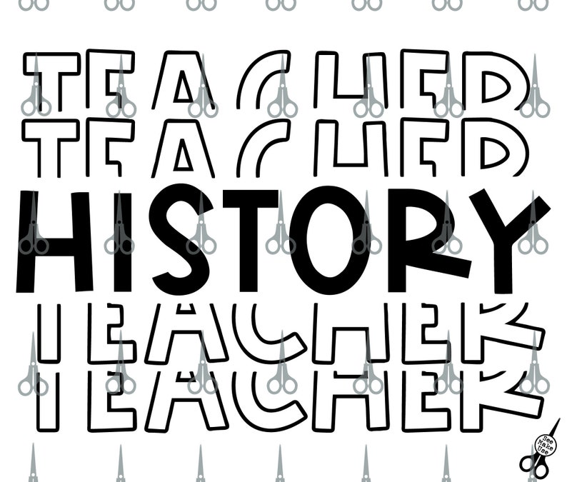 History Teacher Stacked Shirt Svgpngdxfpdf Clip Art Digital Etsy