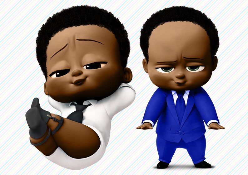 African American Boss Baby clipart 300 dpi 8 cut images on Etsy