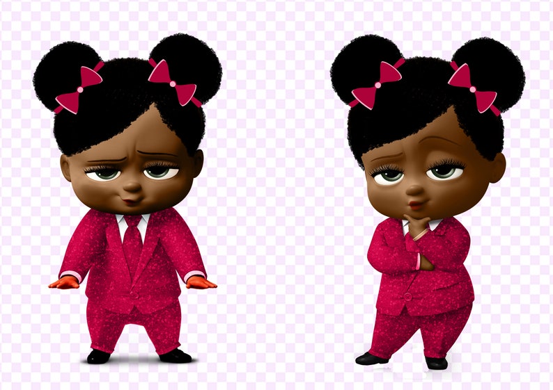 African American Boss Baby Girl clipart 300 dpi 9 PNG files Etsy