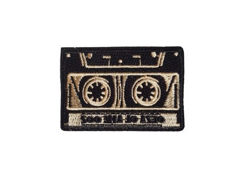 80/'s Nostalgia Cassette Tape Patch Iron on Applique Gothic Clothing Mix Tape