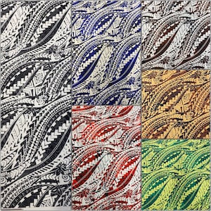 GTEX Collection - Polynesian Fabric -Tactical Tribal Tattoo Design, Island Fabric - Sold by the Yard - FDY Peachskin Fabric 58" - New Design