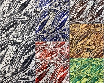 GTEX Collection - Polynesian Fabric -Tactical Tribal Tattoo Design, Island Fabric - Sold by the Yard - FDY Peachskin Fabric 58" - New Design