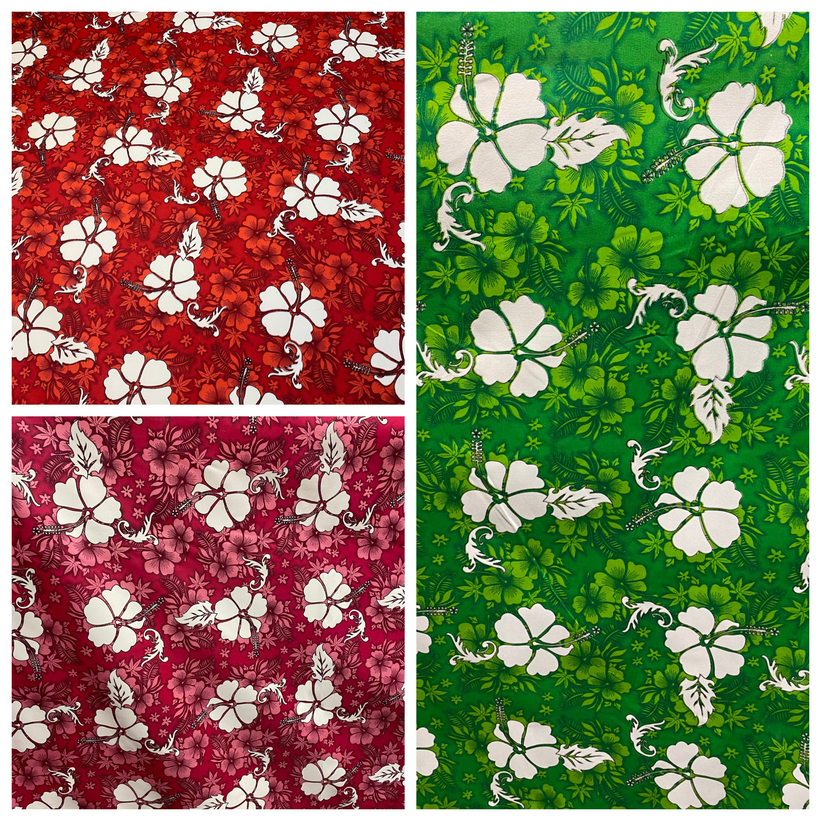 Hawaiian Print Luau Floral Hibiscus Poly Cotton Feeling Fabric 60