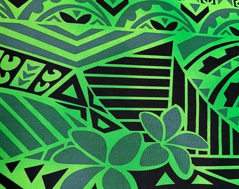 Polynesian Tapa Fabric - Tribal Hawaiian Cute and Unique Fabric Design - Sold by the Yard - Luxury Rayon Quality 45"
