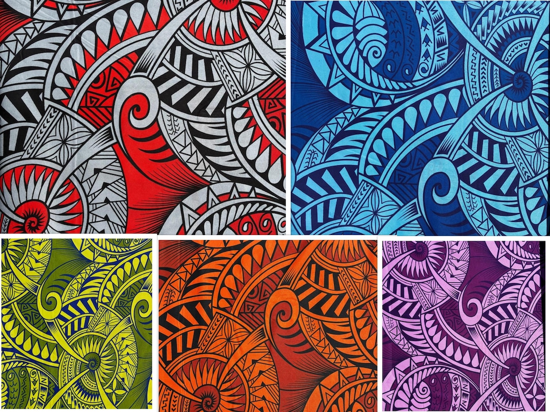 Polynesian Tribal Fabric – 45” Wide | Lightweight Soft Poly Cotton