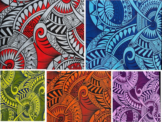 Polynesian Tribal Fabric – 45” Wide | Lightweight Soft Poly Cotton