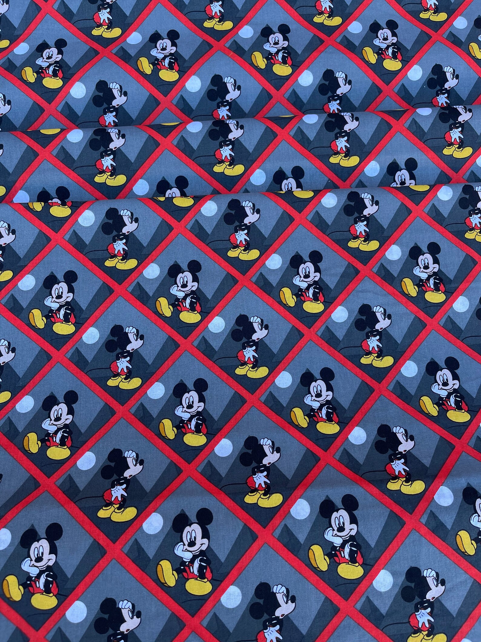 Disney Mickey Mouse Cotton Mickey Tile 100 Etsy