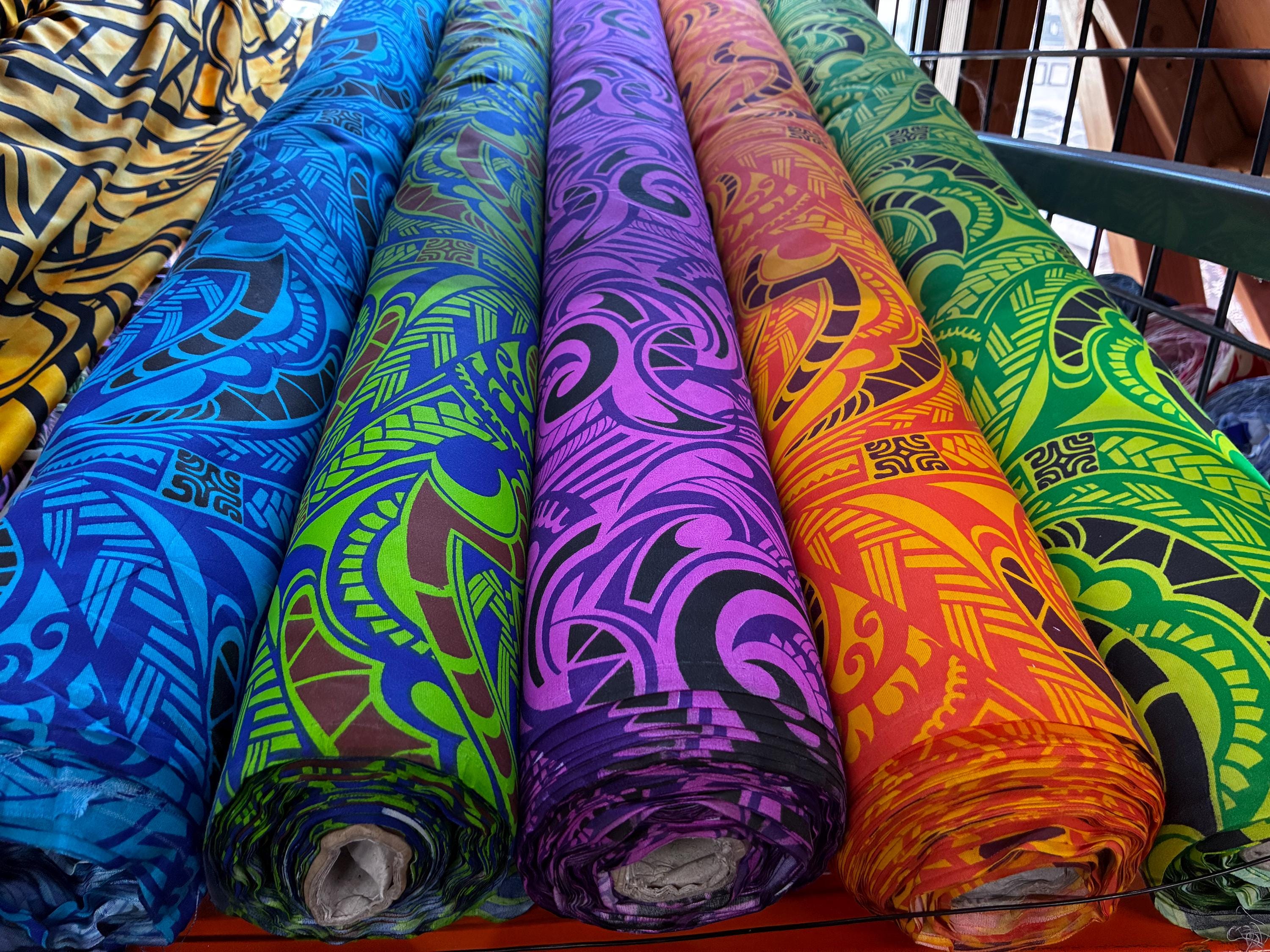 Polynesian Tribal Fabric – 45” Wide | Lightweight Soft Poly Cotton