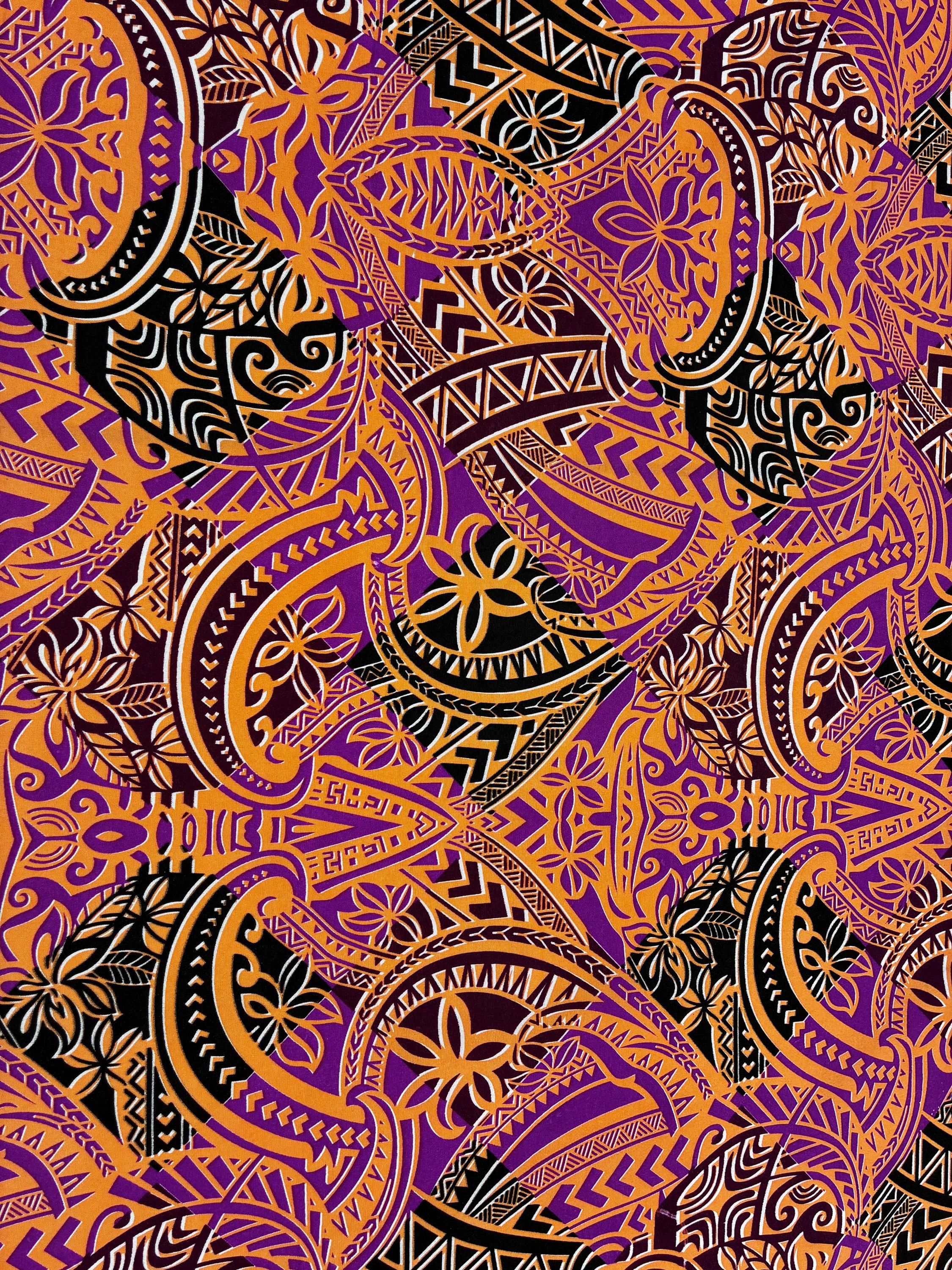 Polynesian Tribal Fabric – Island Print | 45” Wide | Lightweight