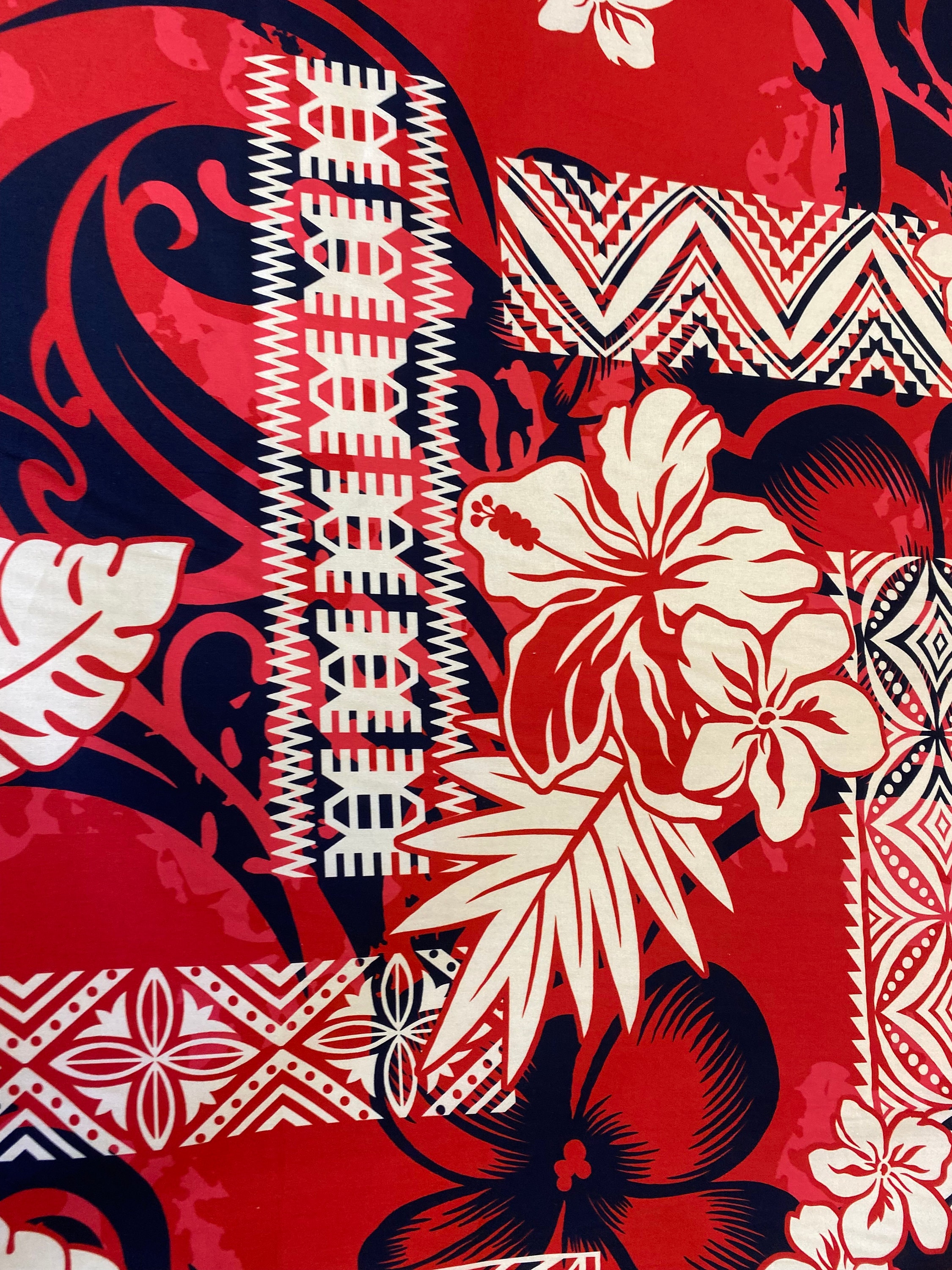GTEX Collection - Polynesian Fabric -tribal Tapa Print Floral