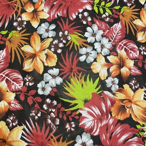 GTEX Collection C111 - Hawaiian Print Luau Floral All Over Design - Poly Cotton Fabric 60" image 9