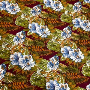 Polynesian Tapa Fabric - Tribal Hawaiian Cute and Unique Fabric Design - Sold by the Yard - Luxury Rayon Quality 45&quot;