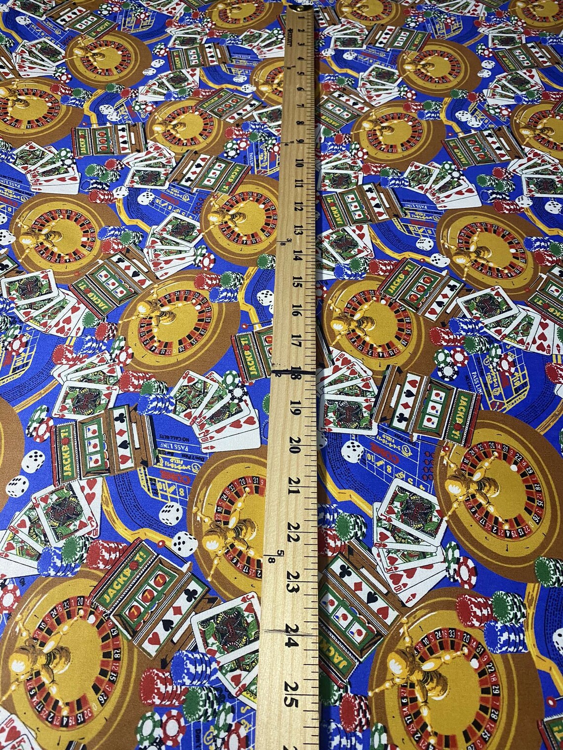 Novelty Cotton Fabric Las Vegas Casino Poker Gambling Print Etsy