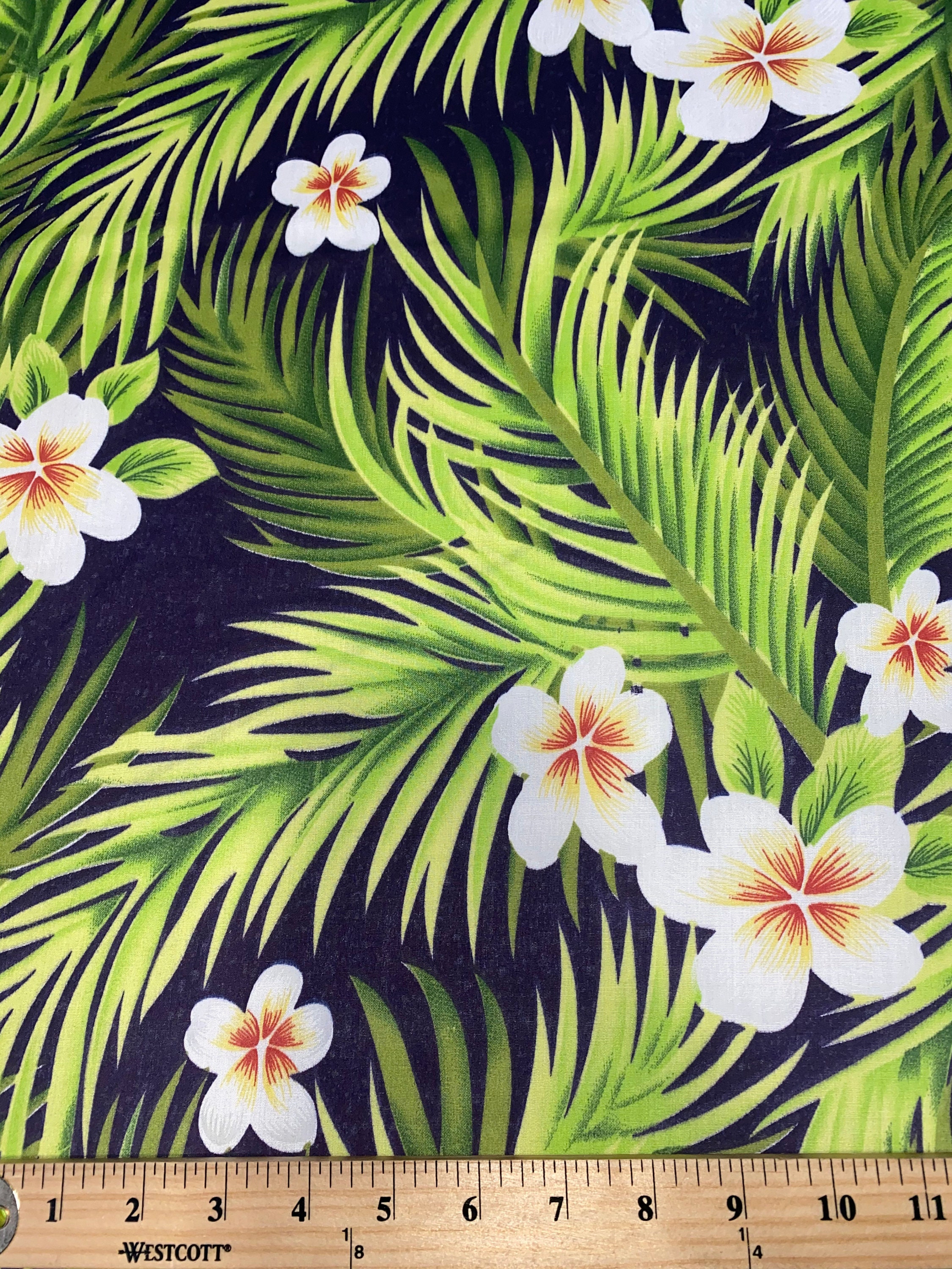 Hawaiian Print Luau Floral Hibiscus Poly Cotton Fabric Etsy
