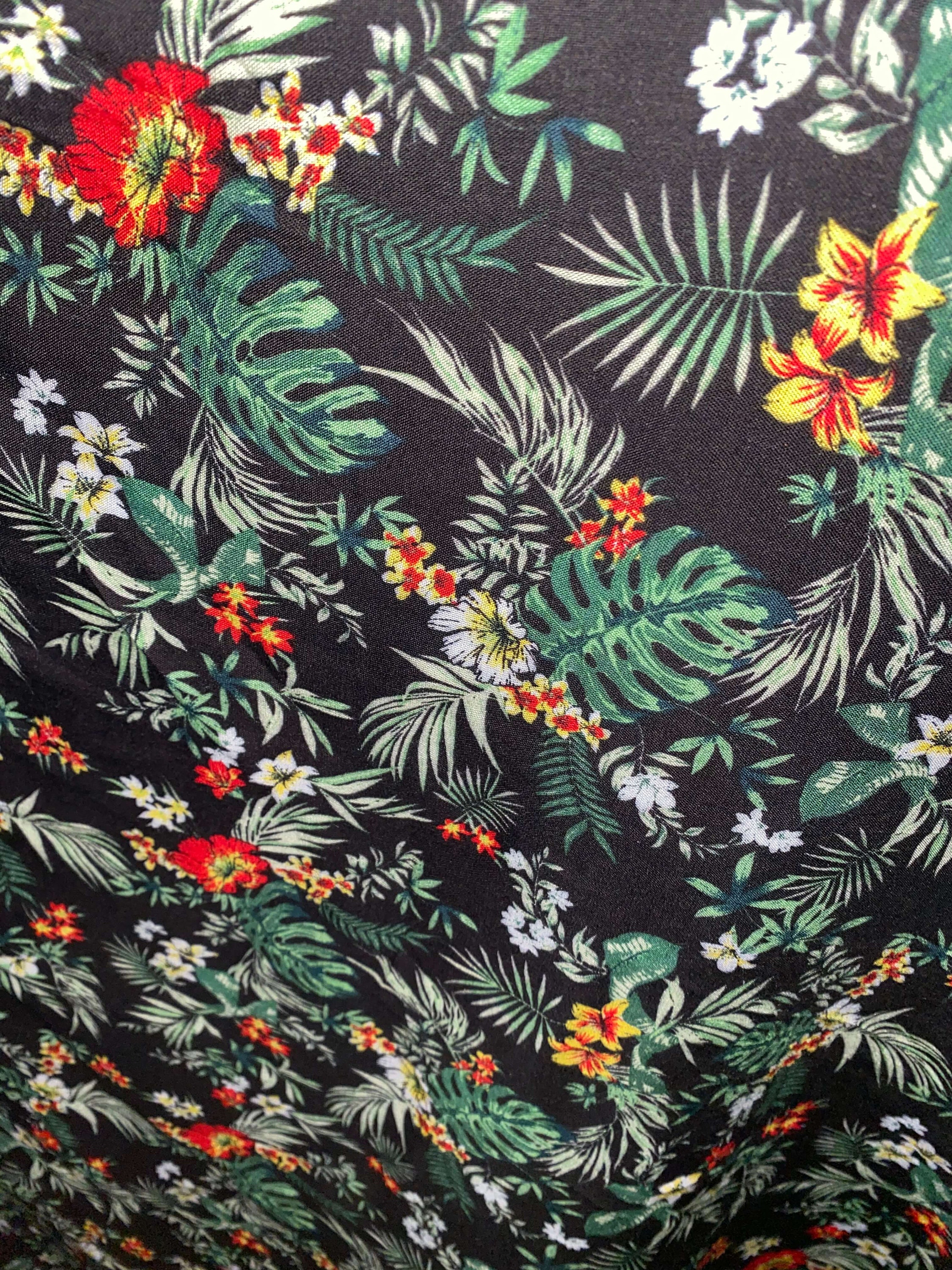Rayon Challis Hawaiian Print By the Yard 58 inches Wide Fabric Etsy
