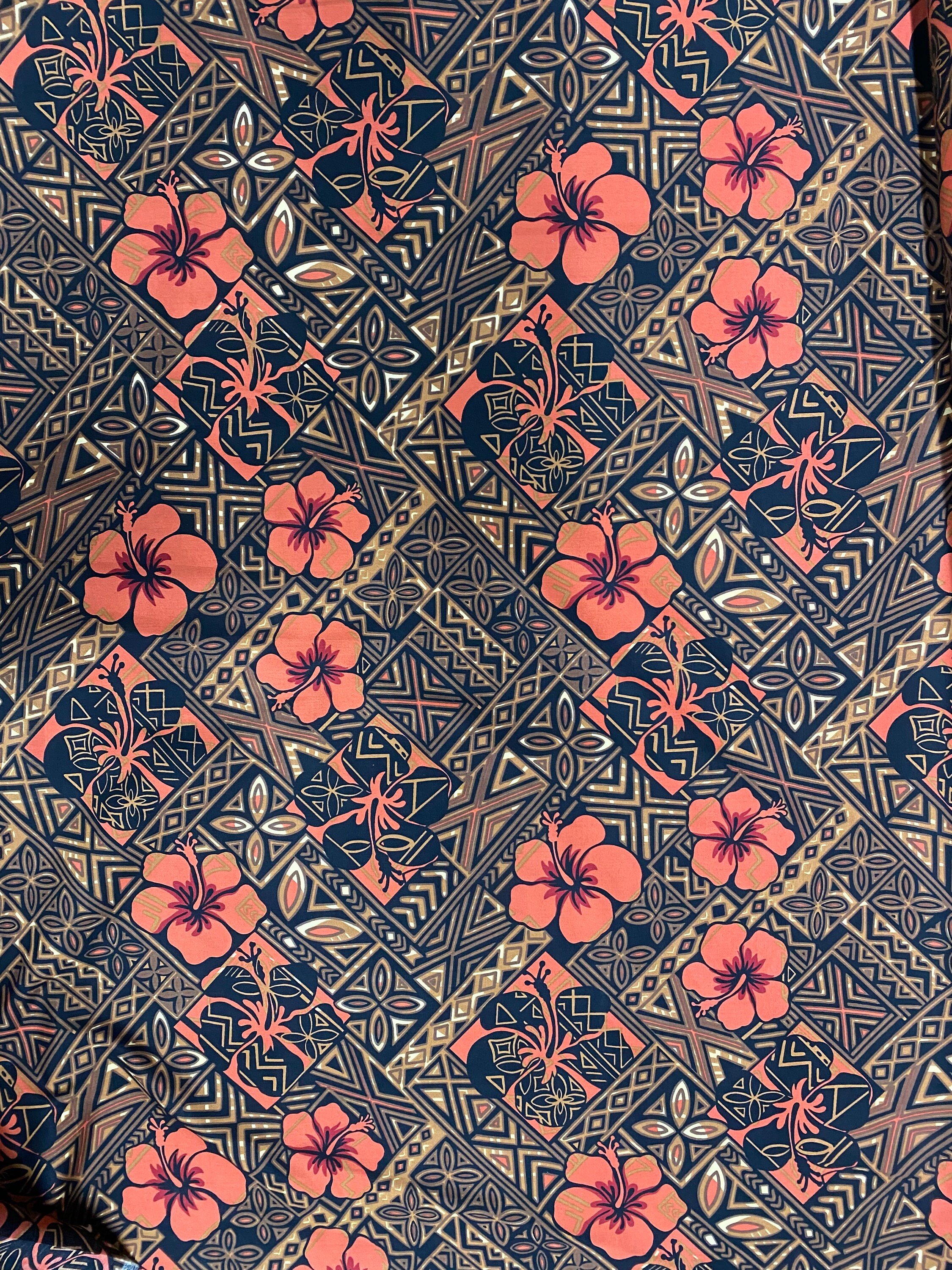GTEX Collection - Polynesian Fabric -tapa Fabric, Block Print