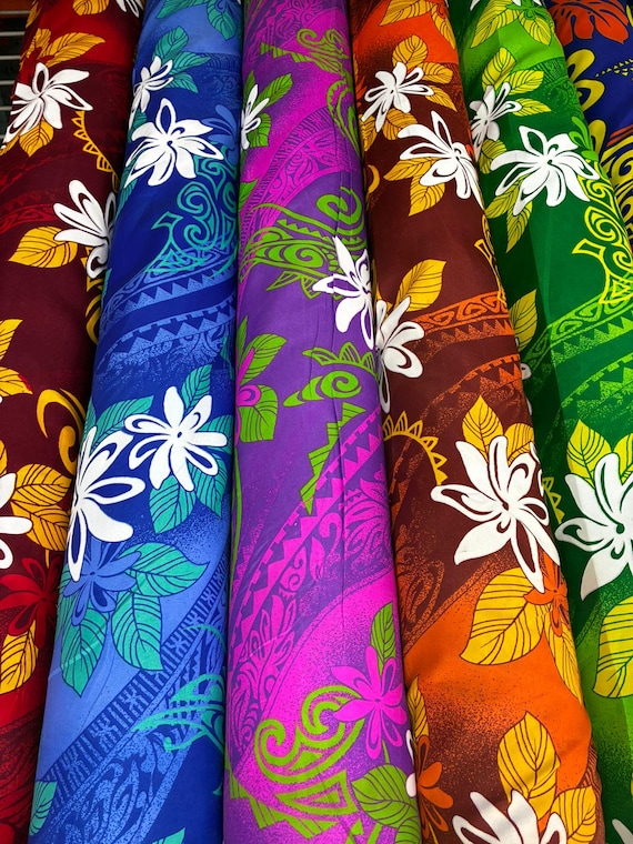 Polynesian Tribal Fabric – 45” Wide | Lightweight Soft Poly Cotton