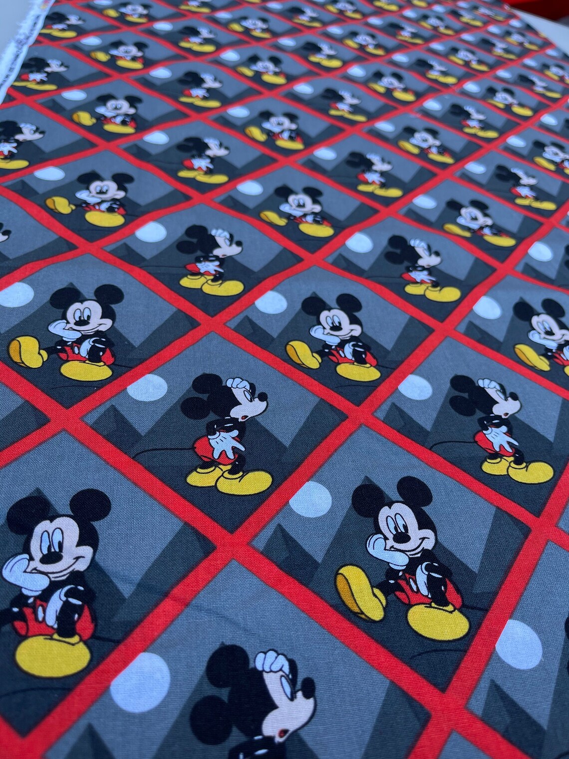Disney Mickey Mouse Cotton Mickey Tile 100 Etsy