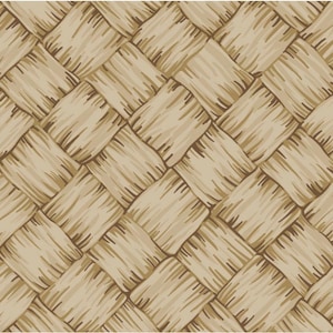 May include: A repeating pattern of woven light brown and tan fibers arranged in a diagonal basket weave structure. The illustration features textured lines that mimic the appearance of natural straw or wicker material in a flat design.