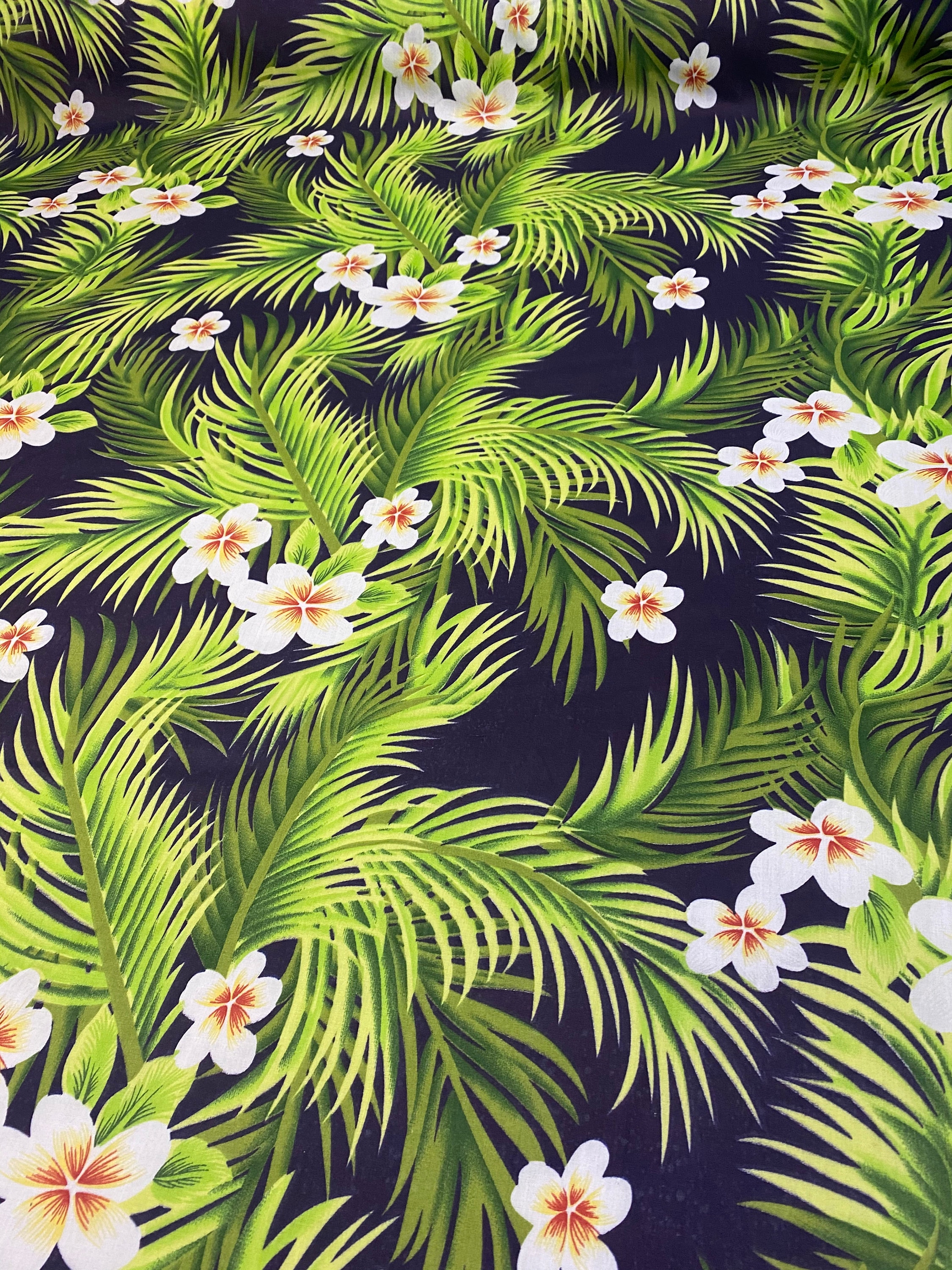 Hawaiian Print Luau Floral Hibiscus Poly Cotton Fabric Etsy