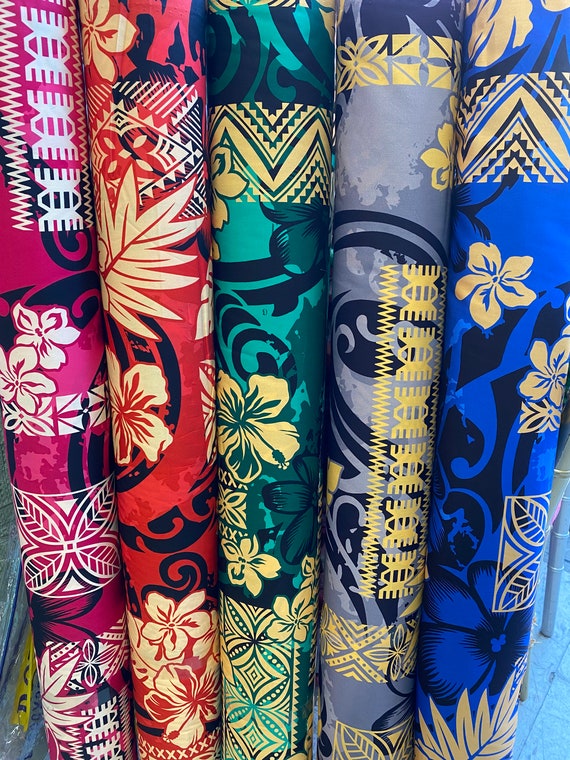 GTEX Collection - Polynesian Fabric -tribal Tapa Print Floral