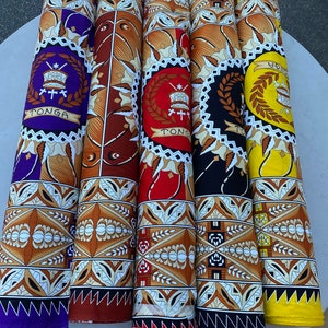 GTEX Collection B500 - Polynesian Tapa Fabric, Island Fabric, High Quality Vibrant New Design, Tonga Island Fabric, Seal of Tonga, Tradition