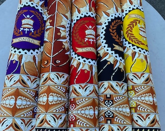 GTEX Collection B500 - Polynesian Tapa Fabric, Island Fabric, High Quality Vibrant New Design, Tonga Island Fabric, Seal of Tonga, Tradition