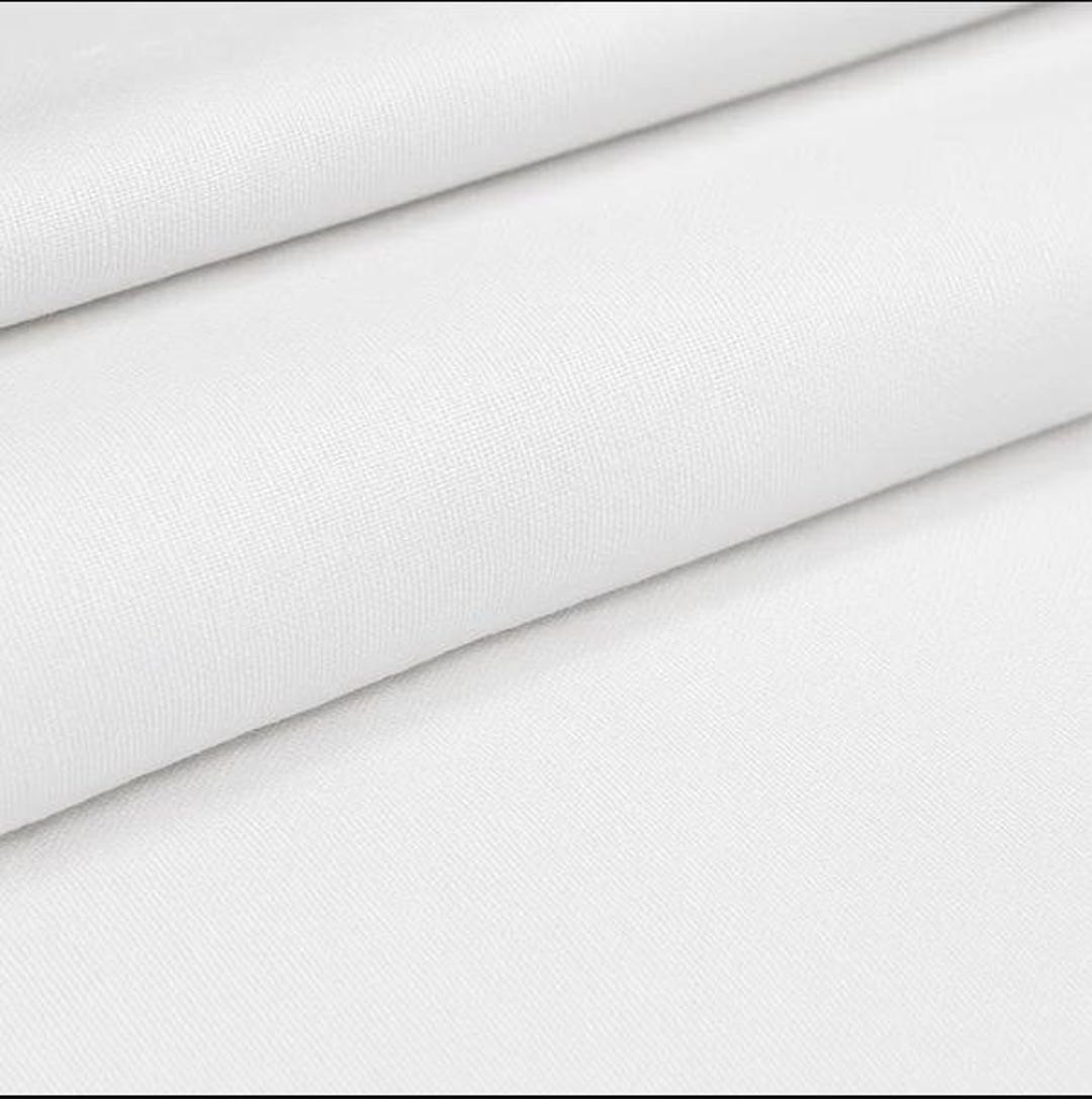 White Cotton Fabric by the Yard – 100% Cotton Solid Quilting Fabric, 44 ...