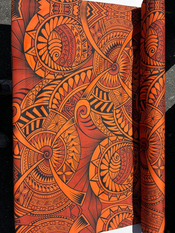 Polynesian Tribal Fabric – 45” Wide | Lightweight Soft Poly Cotton