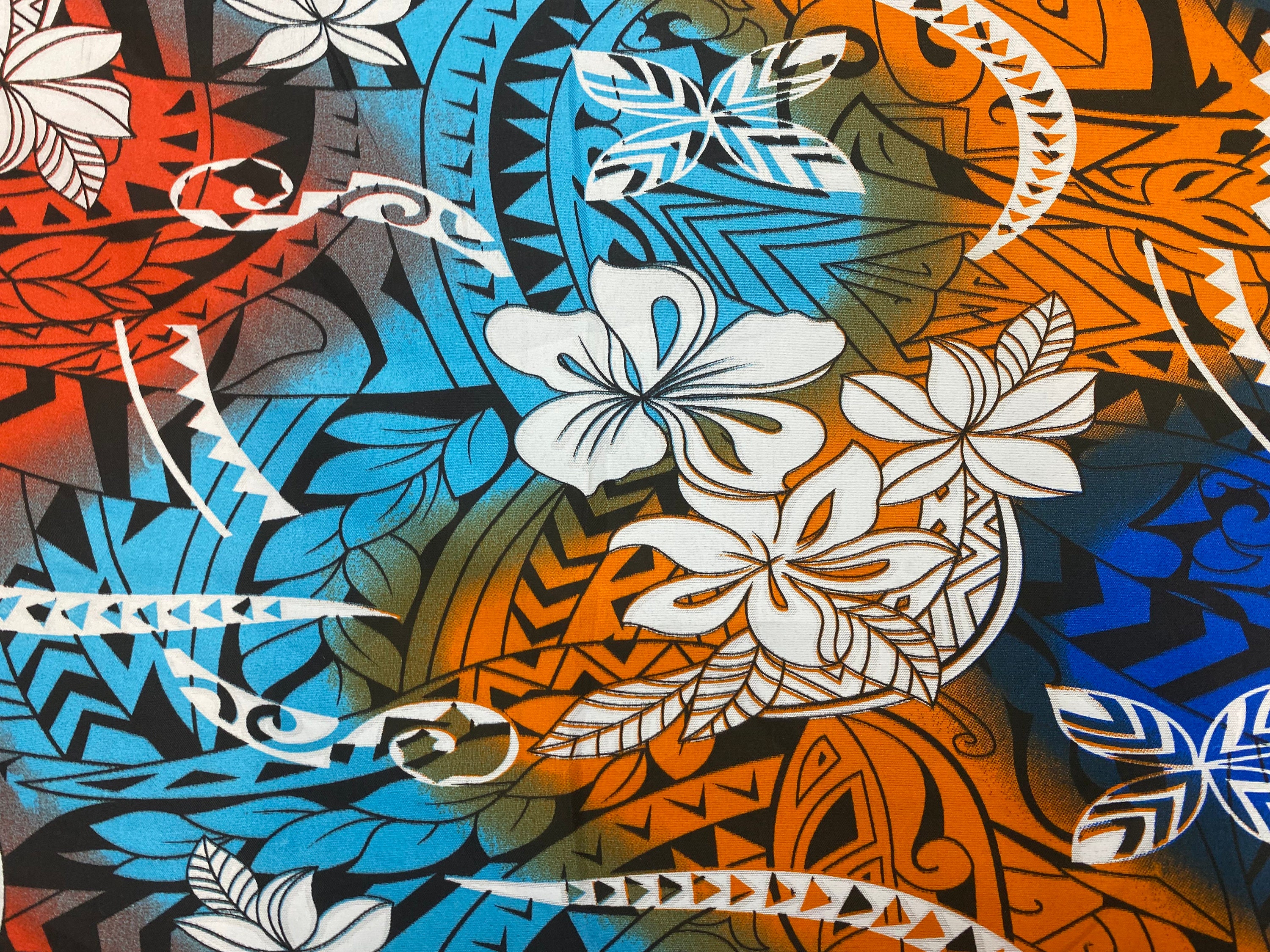 New Aloha Print - Water Color Tropical Polynesian Hawaiian Fabric