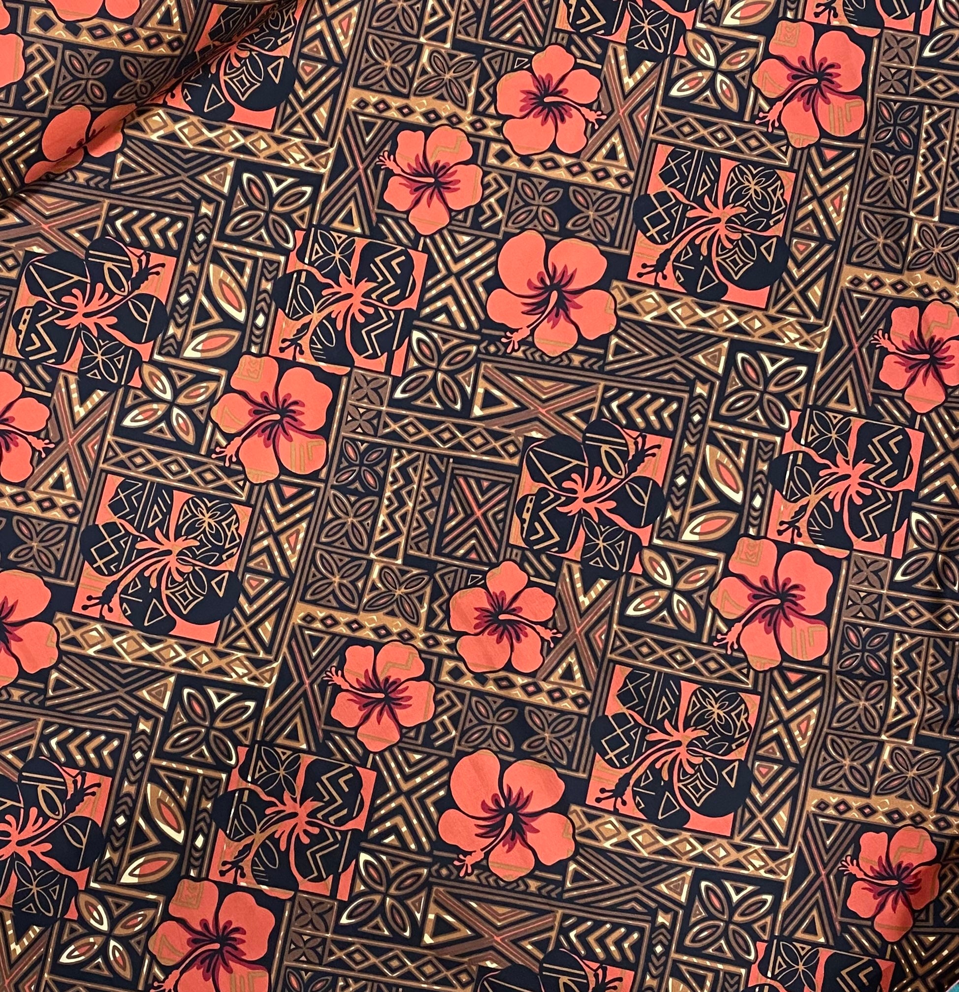 GTEX Collection - Polynesian Fabric -tapa Fabric, Block Print