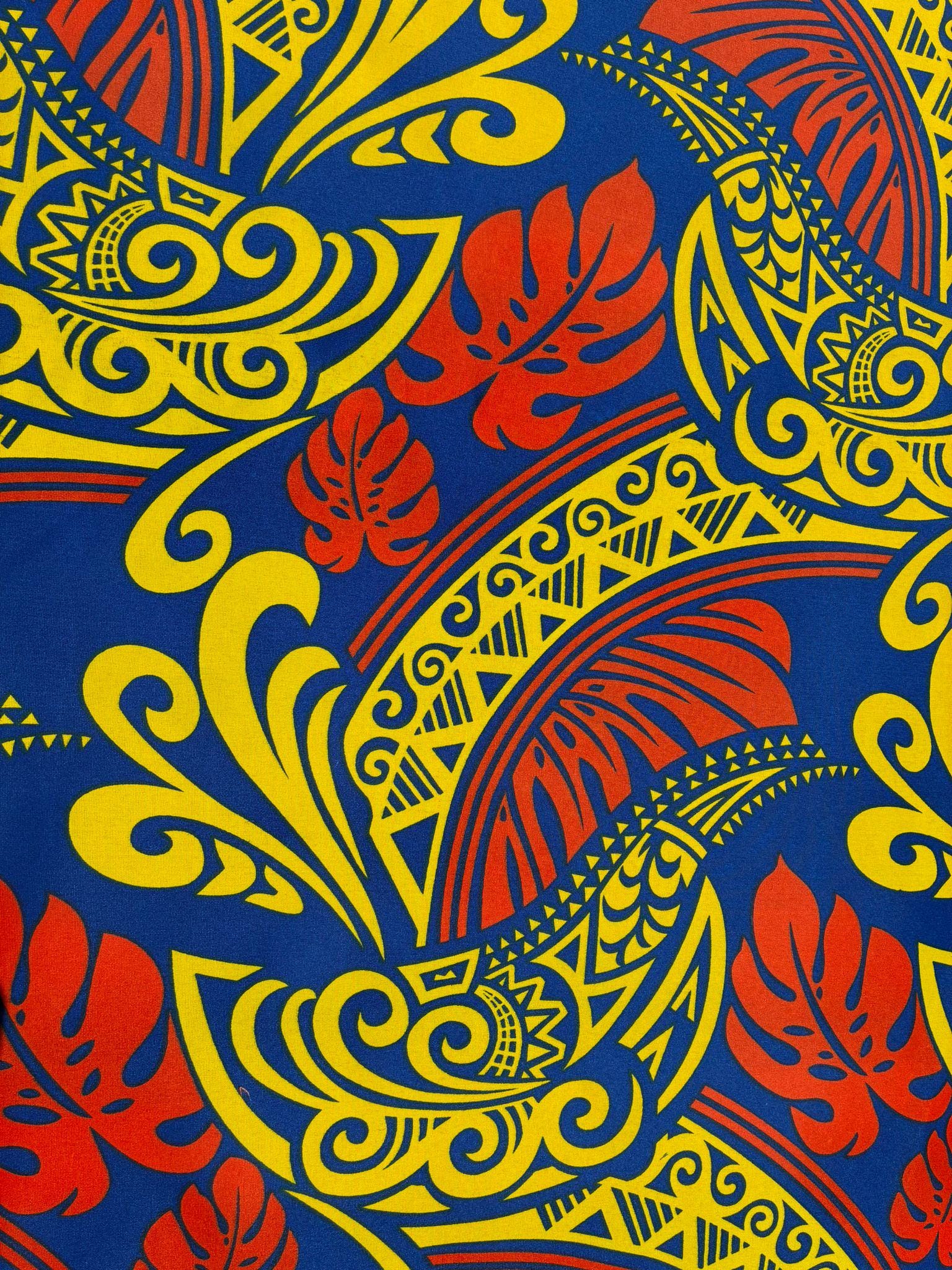 Polynesian Tribal Fabric – 45” Wide | Lightweight Soft Poly Cotton
