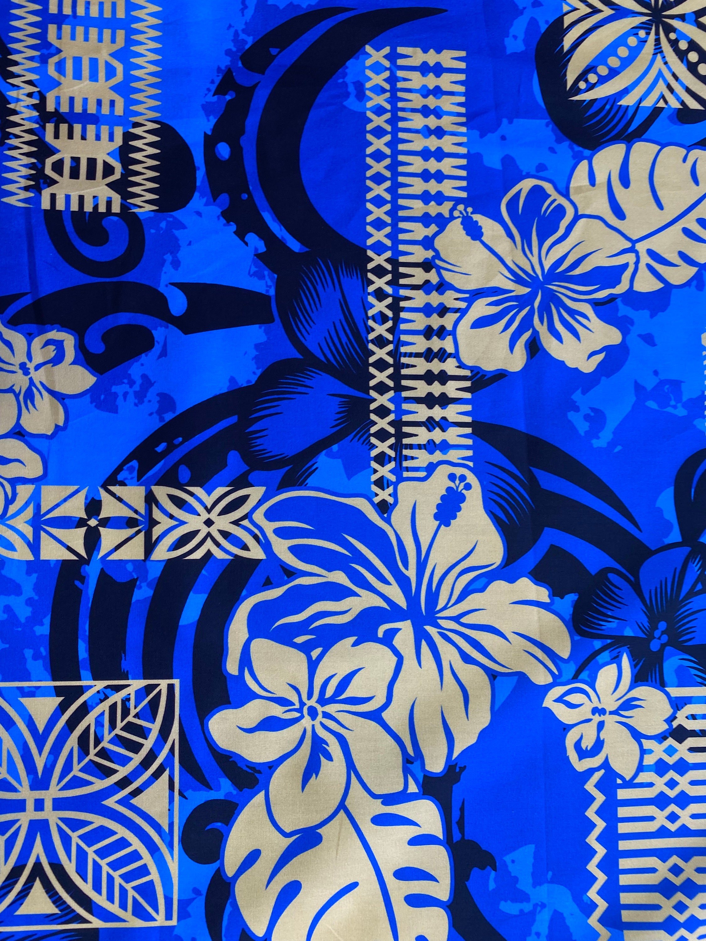 GTEX Collection - Polynesian Fabric -tribal Tapa Print Floral