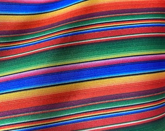 New Sarape Mexican Stripes Charmeuse Satin Fabric - 60" Polyester - By the Yard for Tablecloths, Drapery, and Apparel