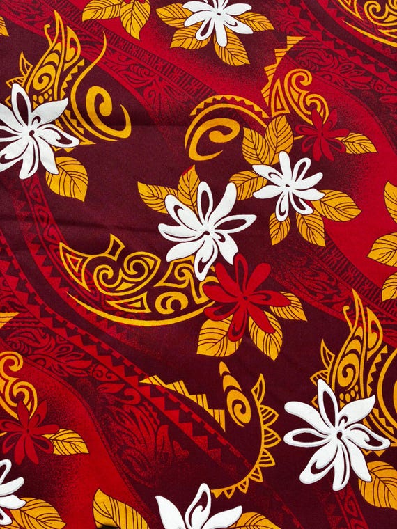 Polynesian Tribal Fabric – 45” Wide | Lightweight Soft Poly Cotton