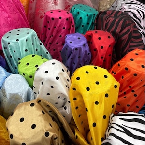 Polka Dot Taffeta Flocked Fabric for Dresses, Home Decor, Apparel, Curtains, ETC by the Yard (58") Soft Textured Polka Dots