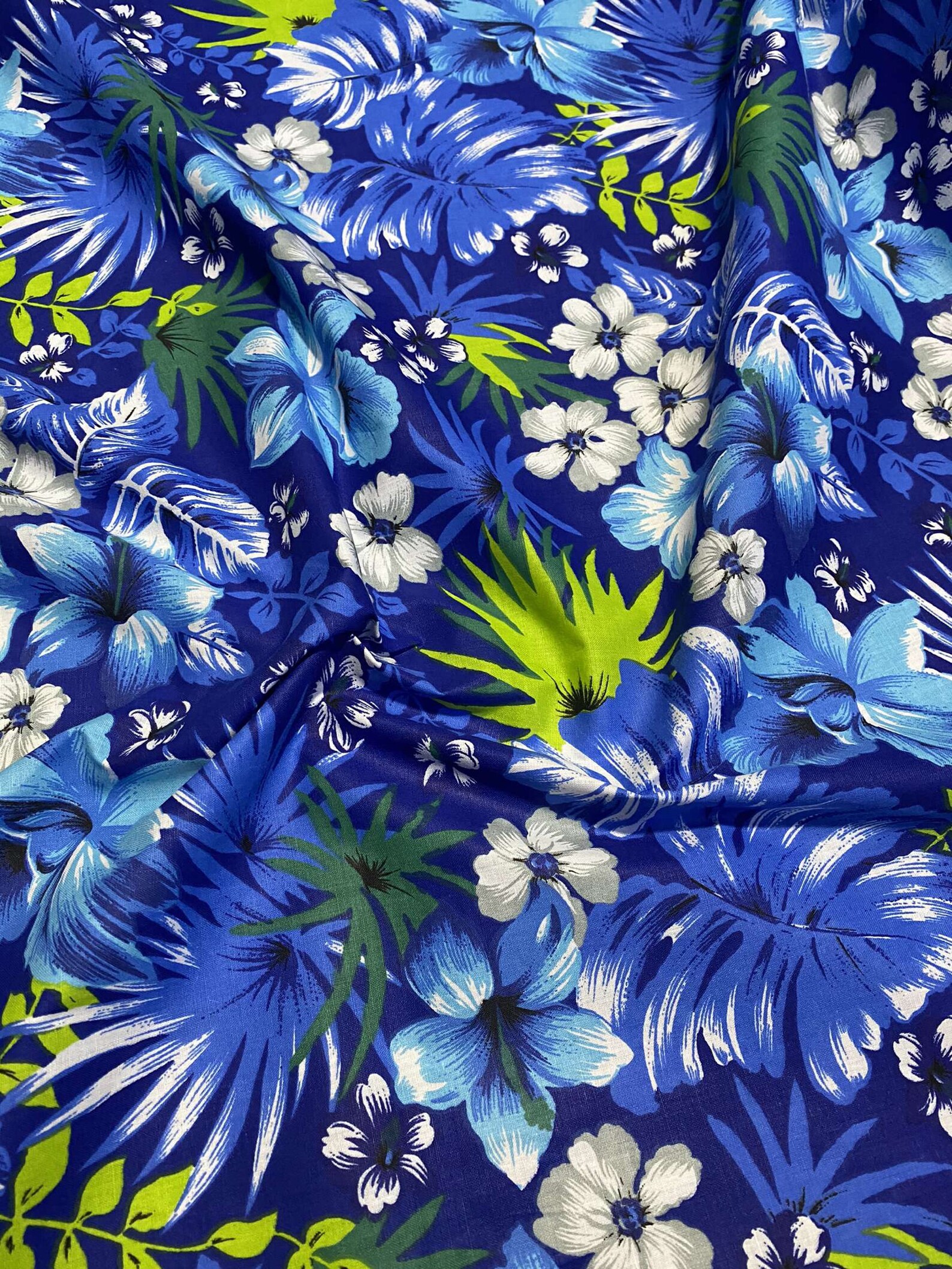 Hawaiian Print Luau Floral Poly Cotton Fabric 60 Sold By Etsy