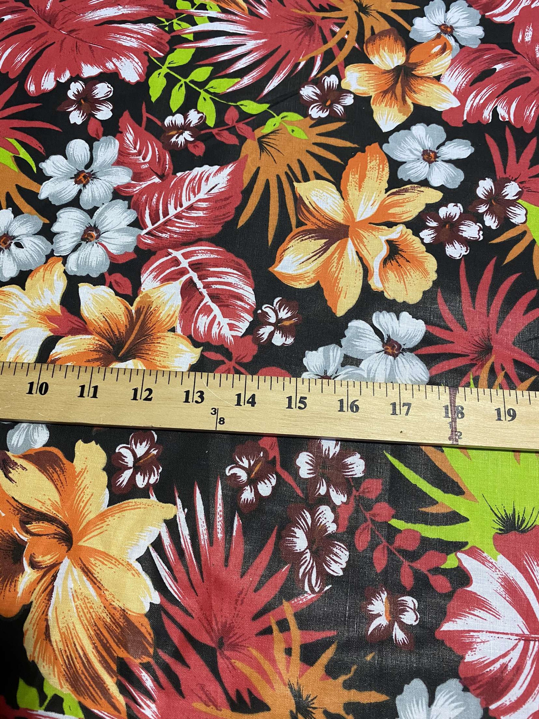 Hawaiian Print Luau Floral Poly Cotton Fabric 60 Sold by Etsy
