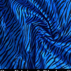 Zebra Stripes Taffeta Flocked Fabric for Dresses, Home Decor, Apparel, Curtains, ETC by the Yard (58&quot;) Soft Textured Zebra Stripes