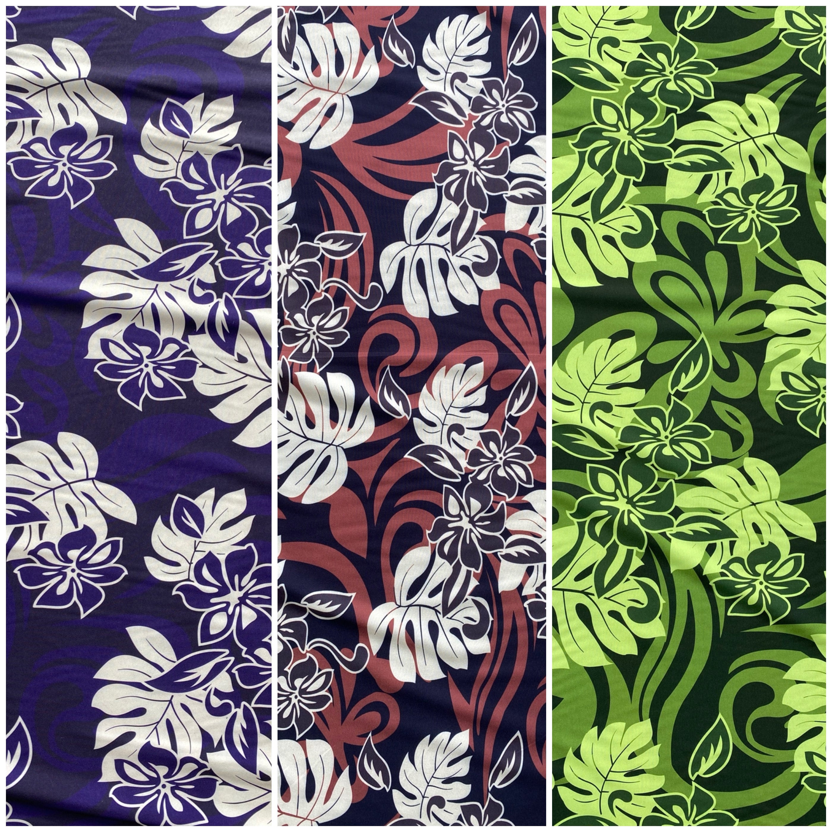 Hawaiian Tropical Monstera Leaf Polynesian Fabric - Peach Skin