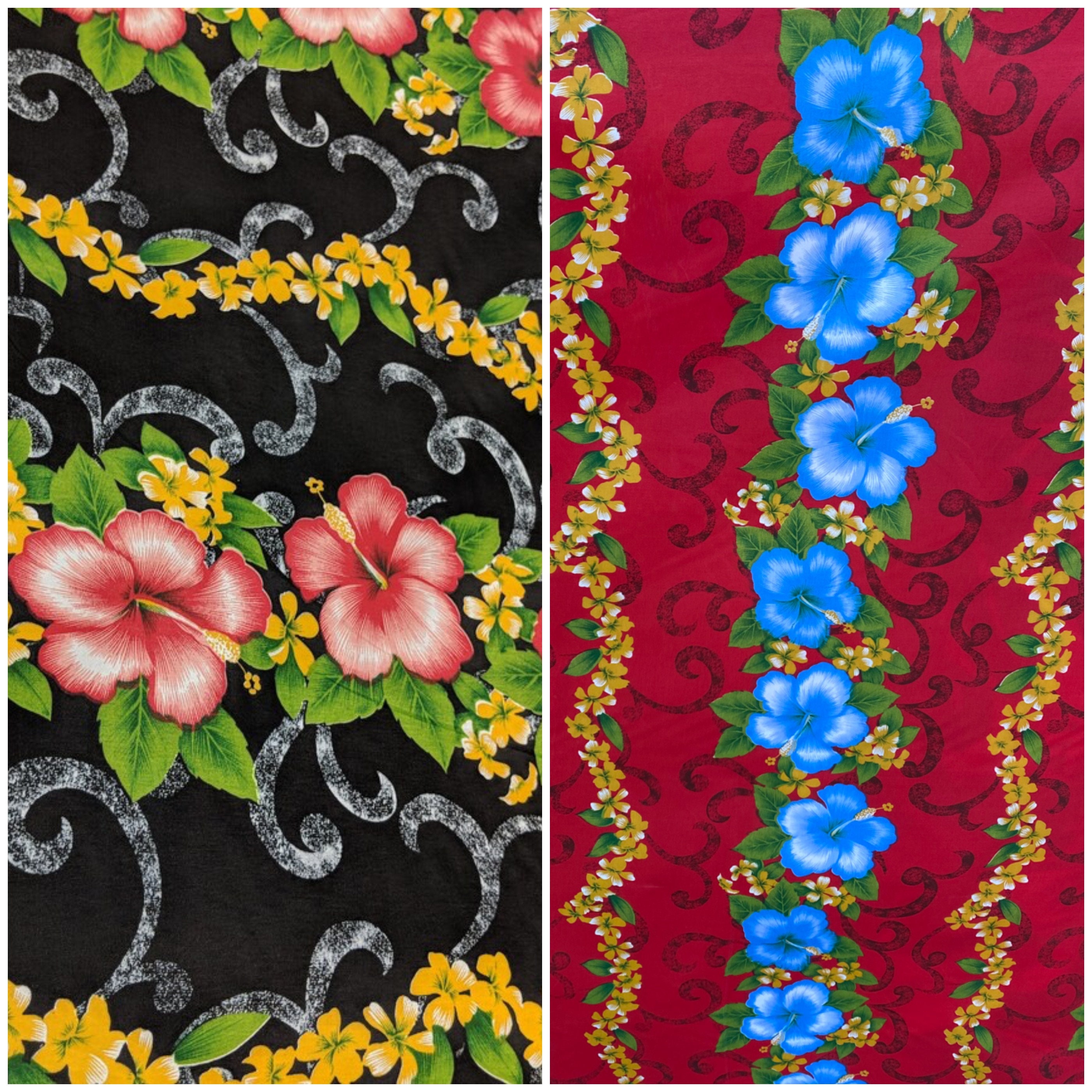 Hawaiian Print Luau Floral Hibiscus Fabric 45